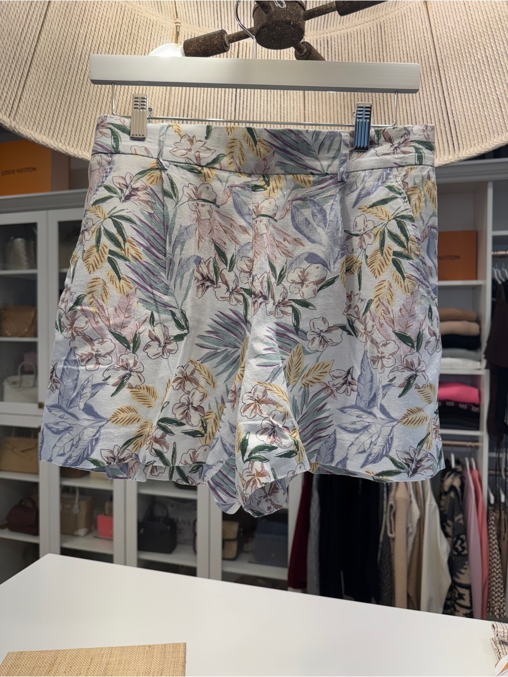 Floral Linen-Blend Women’s Shorts - Pastel Multi